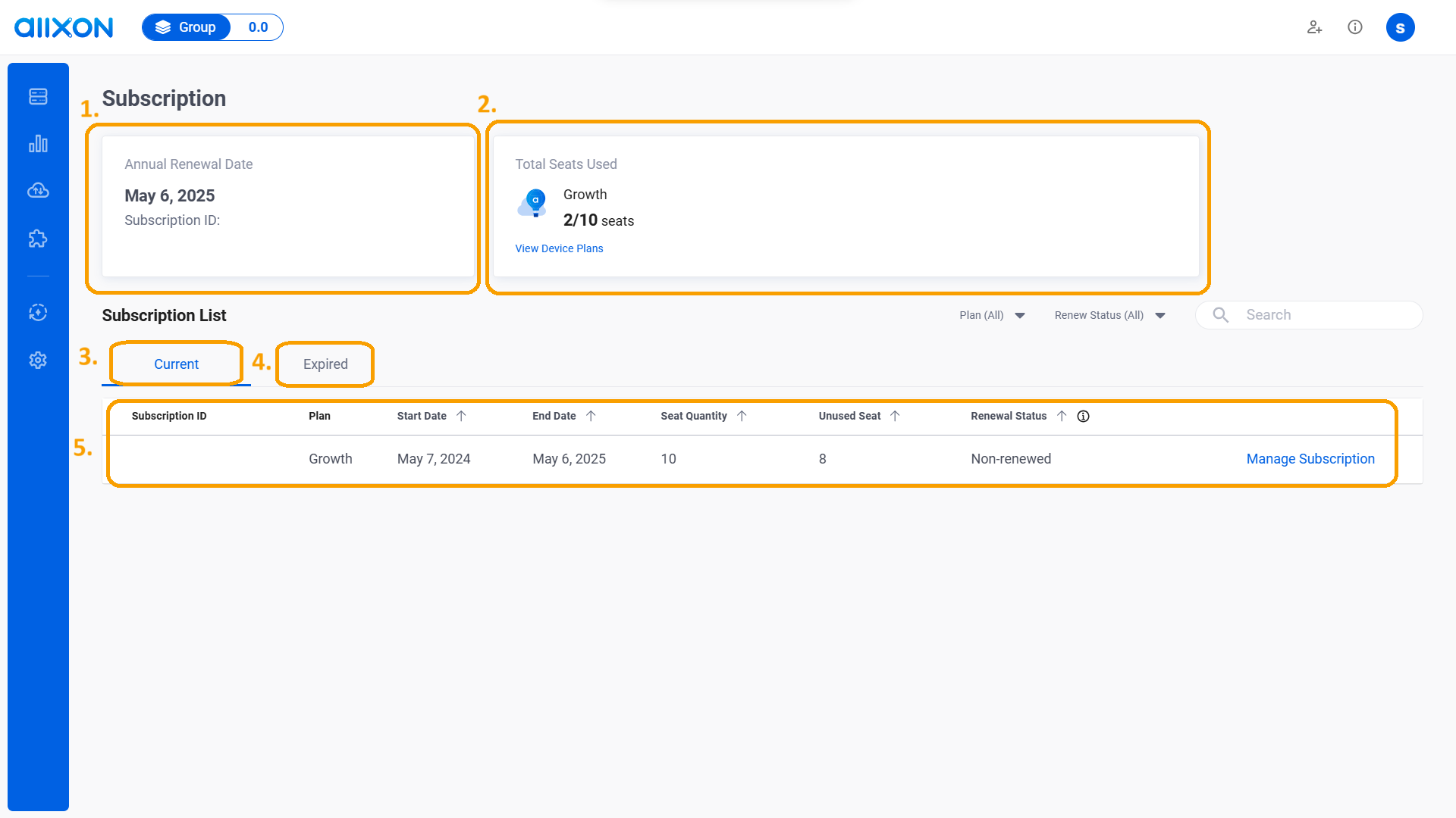 Introduction to Subscription Page Interface