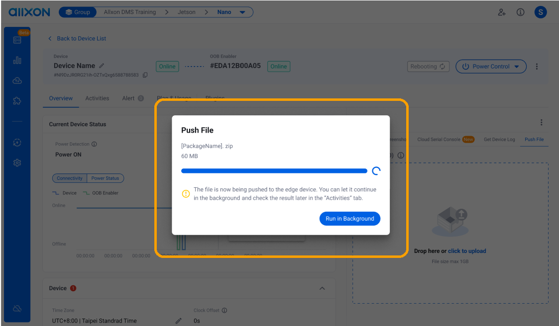 Geneacs Push File Example How to Push File to the Edge Devices