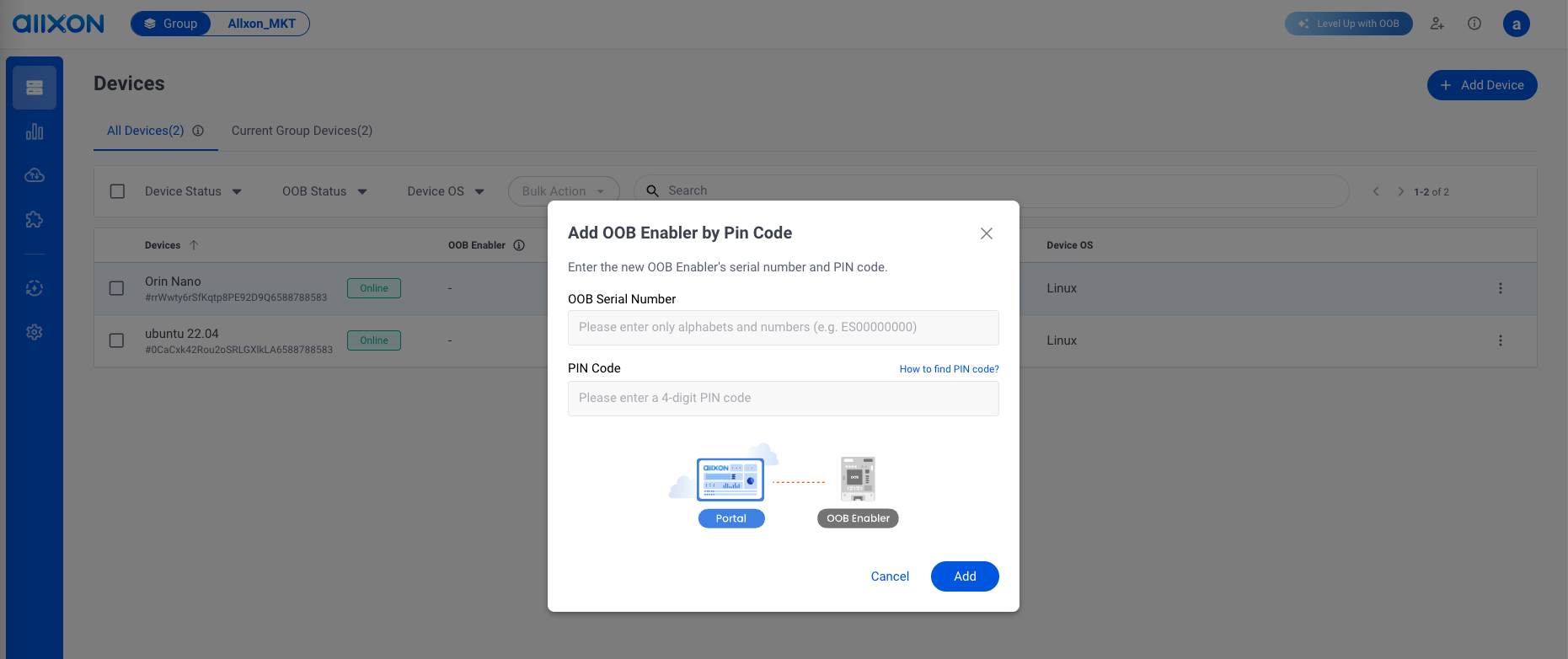 How to Add OOB Enabler via PIN Code and Complete Linking