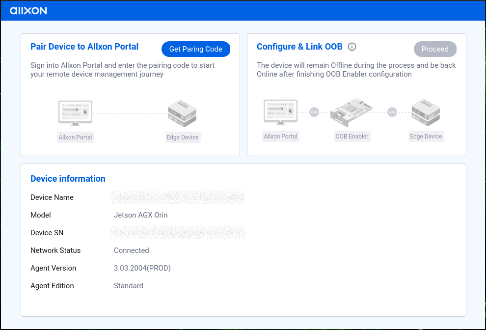 コマンドプロンプトによる Allxon エージェントのインストール