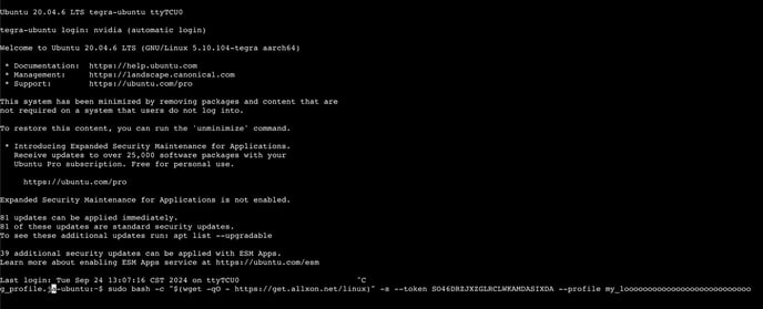 A computer screen with white text

Description automatically generated